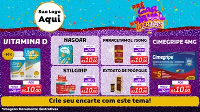 Modelo de TV para TV Horizontal com o tema Pré Carnaval de Ofertas para Farmácia
