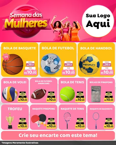 Modelo de Rede Social para Feed Instagram com o tema Semana das Mulheres para Artigos Esportivos