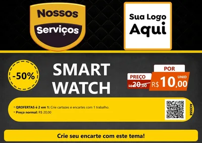 Modelo de Cartaz para Cartaz A4 Horizontal com o tema Nossos Serviços para Informática