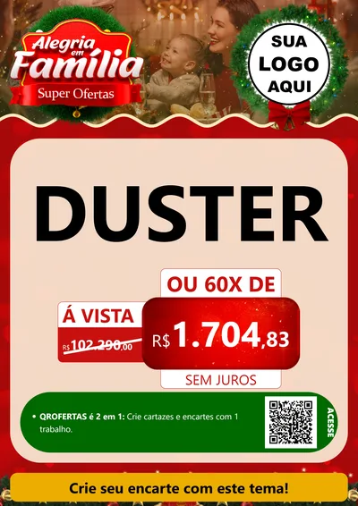 Modelo de Cartaz para Cartaz A4 Vertical com o tema Alegria Em Família - Super Ofertas para Concessionaria de Carros