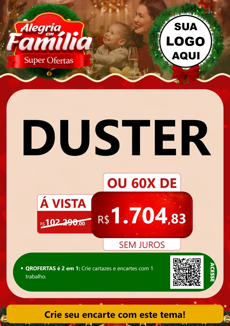 Modelo de Cartaz para Cartaz A4 Vertical com o tema Alegria Em Família - Super Ofertas para Concessionaria de Carros