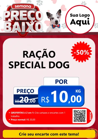 Modelo de Cartaz para Cartaz A4 Vertical com o tema Semana Preço Baixo - Pet Shop para Pet Shop