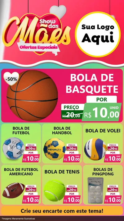 Modelo de Rede Social para Stories com o tema Show das Mães - Ofertas Especiais para Artigos Esportivos