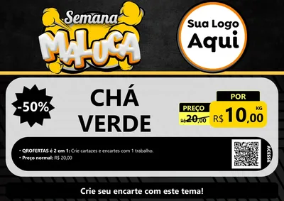 Modelo de Cartaz para Cartaz A4 Horizontal com o tema Semana Maluca para Produtos Naturais