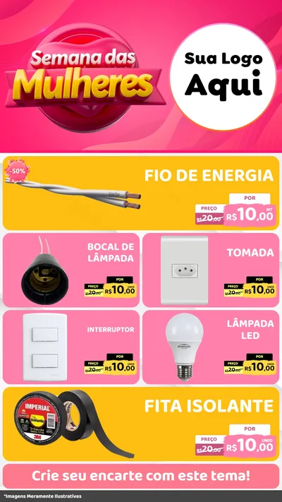 Modelo de TV para TV Vertical com o tema Semana das Mulheres para Materiais Elétricos