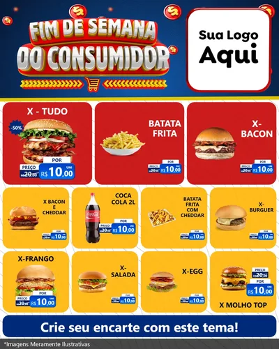 Modelo de Rede Social para Feed Instagram com o tema Fim de Semana do Consumidor para Hamburgueria