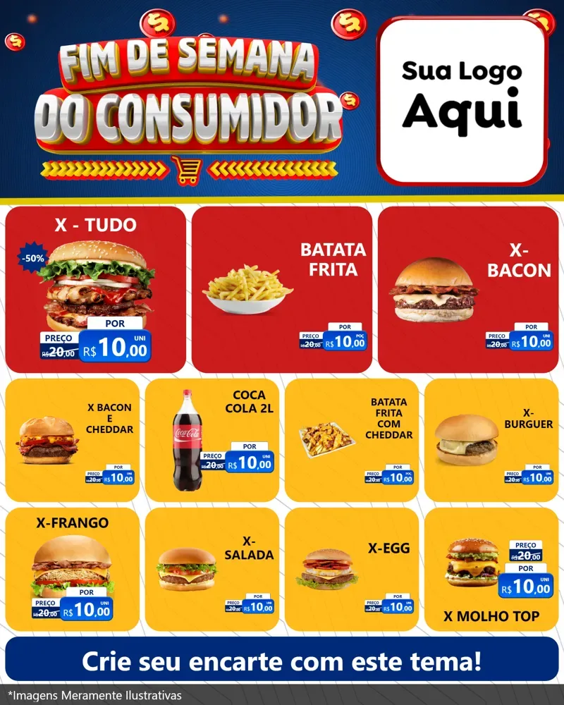 Modelo de Rede Social para Feed Instagram com o tema Fim de Semana do Consumidor para Hamburgueria