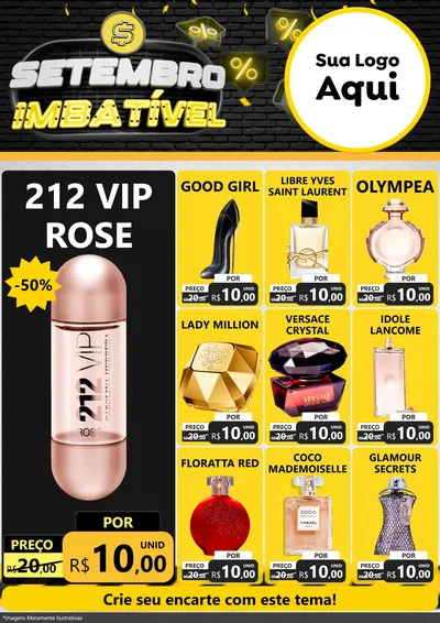 Modelo de Encarte para Encarte A4 Vertical com o tema Setembro Imbatível para Perfumes