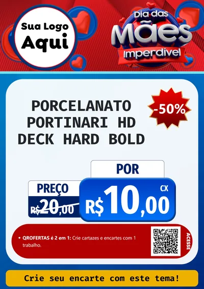 Modelo de Cartaz para Cartaz A4 Vertical com o tema Dia Das Mães Imperdível para Pisos e revestimentos