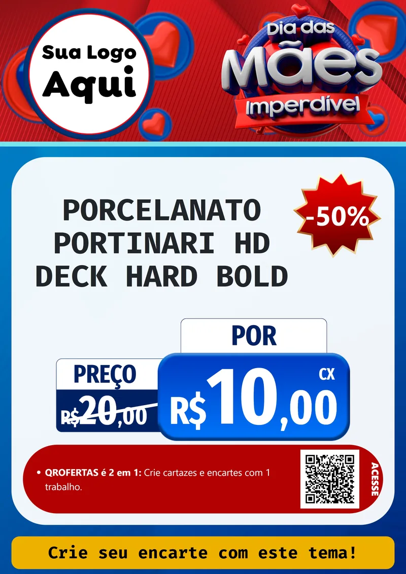 Modelo de Cartaz para Cartaz A4 Vertical com o tema Dia Das Mães Imperdível para Pisos e revestimentos