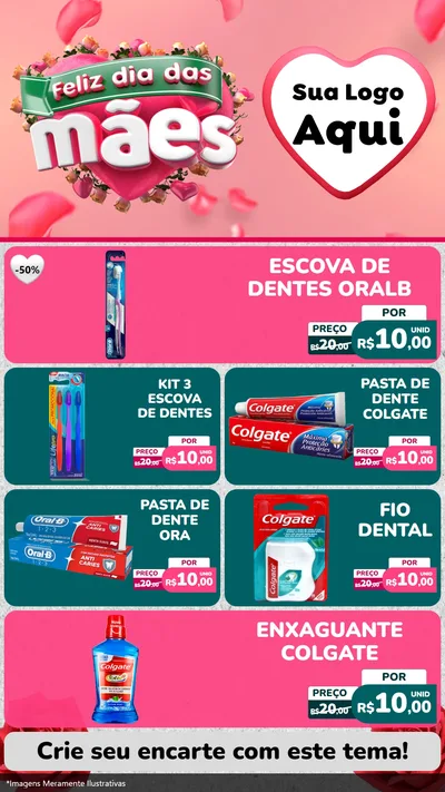 Modelo de TV para TV Vertical com o tema Feliz Dia das Mães para Higiene Pessoal