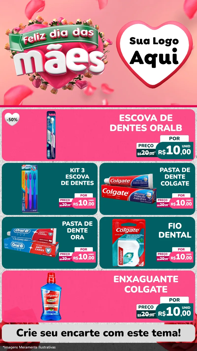 Modelo de TV para TV Vertical com o tema Feliz Dia das Mães para Higiene Pessoal