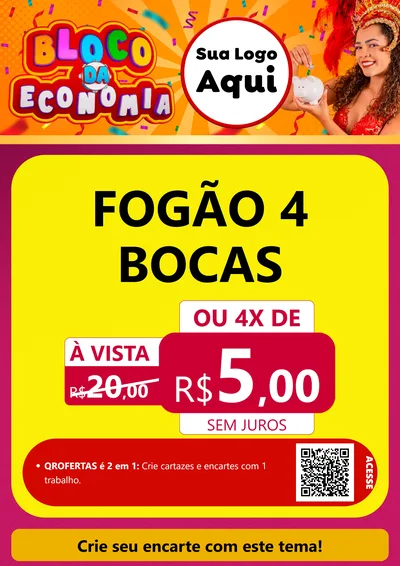 Modelo de Cartaz para Cartaz A4 Vertical com o tema Bloco da Economia para Móveis e Eletro