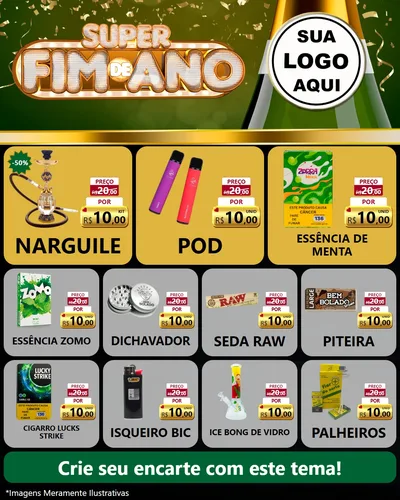 Modelo de Rede Social para Feed Instagram com o tema Super Fim de Ano para Tabacaria