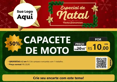 Modelo de Cartaz para Cartaz A4 Horizontal com o tema Especial de Natal para Moto peças