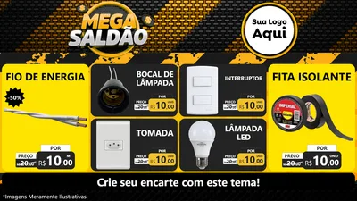 Modelo de TV para TV Horizontal com o tema Mega Saldão para Materiais Elétricos