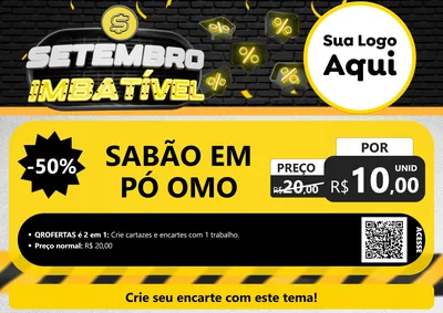 Modelo de Cartaz para Cartaz A4 Horizontal com o tema Setembro Imbatível para Produtos de Limpeza