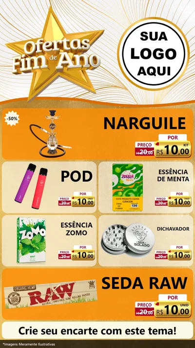 Modelo de TV para TV Vertical com o tema Ofertas Fim de Ano para Tabacaria