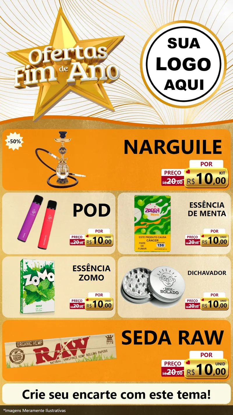 Modelo de TV para TV Vertical com o tema Ofertas Fim de Ano para Tabacaria