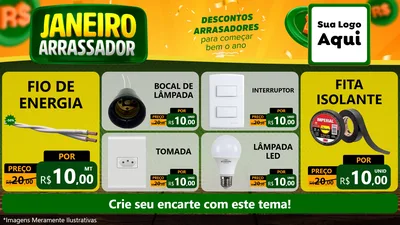 Modelo de TV para TV Horizontal com o tema Janeiro Arrasador para Materiais Elétricos