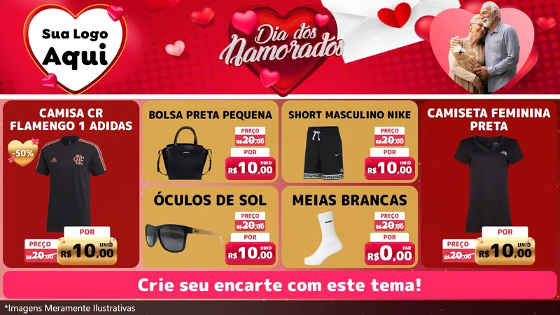 Modelo de TV para TV Horizontal com o tema Dia Dos Namorados para Roupas e acessórios