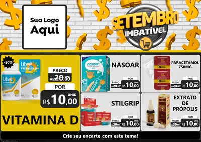 Modelo de Encarte para Encarte A4 Horizontal com o tema Setembro Imbatível para Farmácia