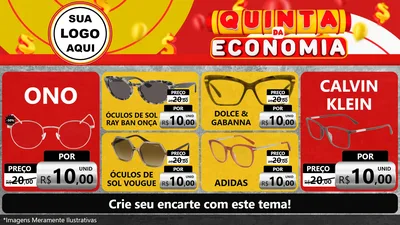 Modelo de TV para TV Horizontal com o tema Quinta da Economia para Óticas