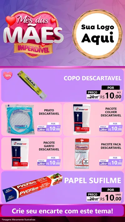 Modelo de TV para TV Vertical com o tema Mês das Mães Imperdível para Embalagens