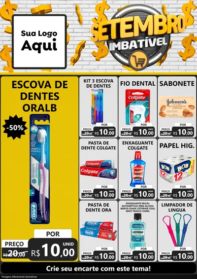 Modelo de Encarte para Encarte A4 Vertical com o tema Setembro Imbatível para Higiene Pessoal