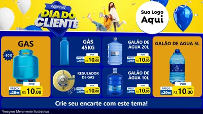 Modelo de TV para TV Horizontal com o tema Especial Dia do Cliente para Água e gás