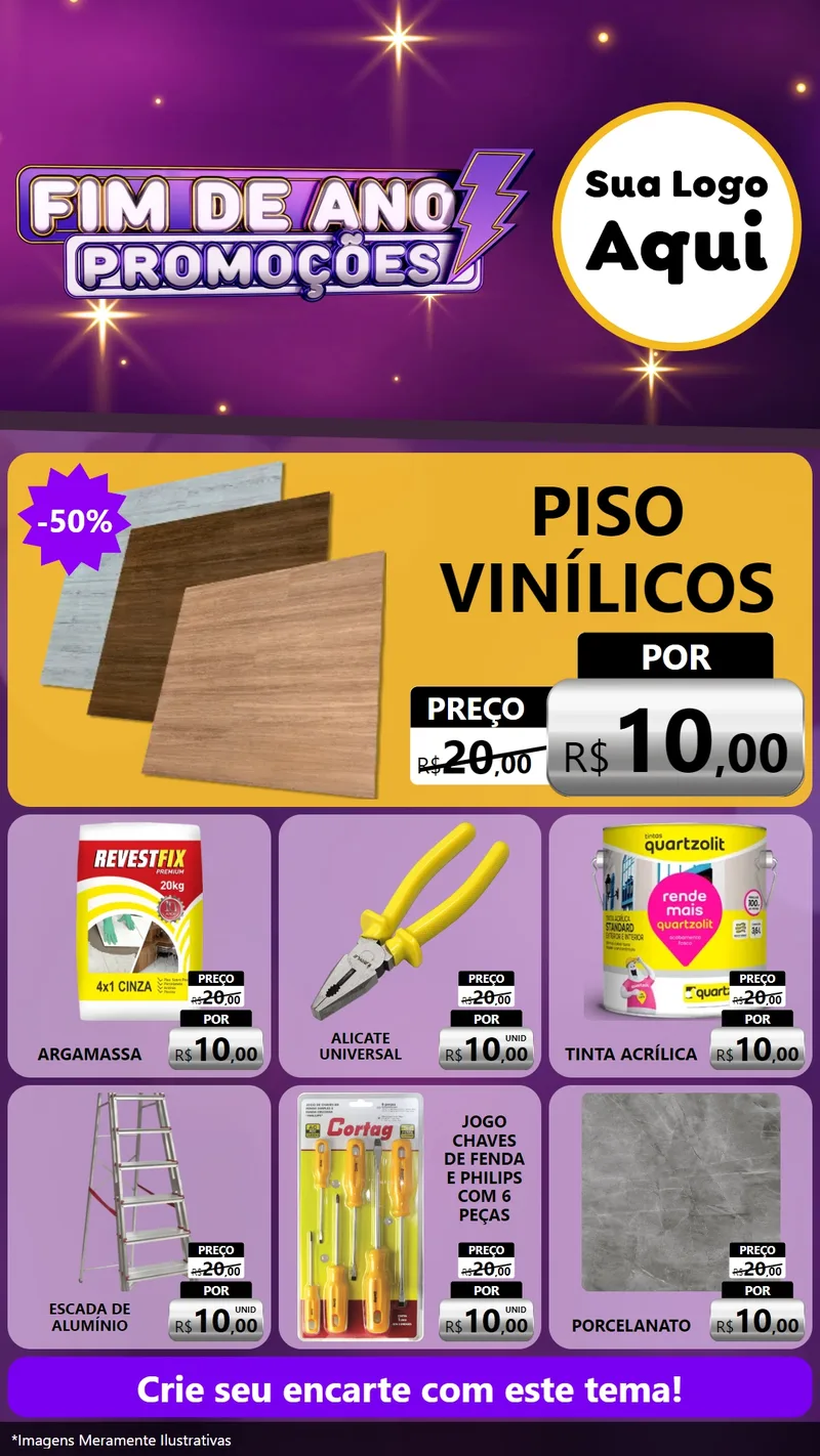 Modelo de Rede Social para Stories com o tema Fim de Ano Promoções para Material para Construção