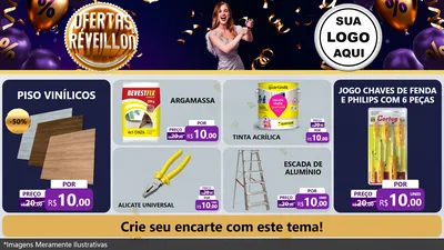 Modelo de TV para TV Horizontal com o tema Ofertas de Réveillon para Material para Construção
