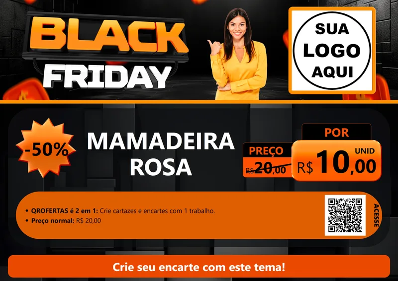 Modelo de Cartaz para Cartaz A4 Horizontal com o tema Black Friday para Bebês