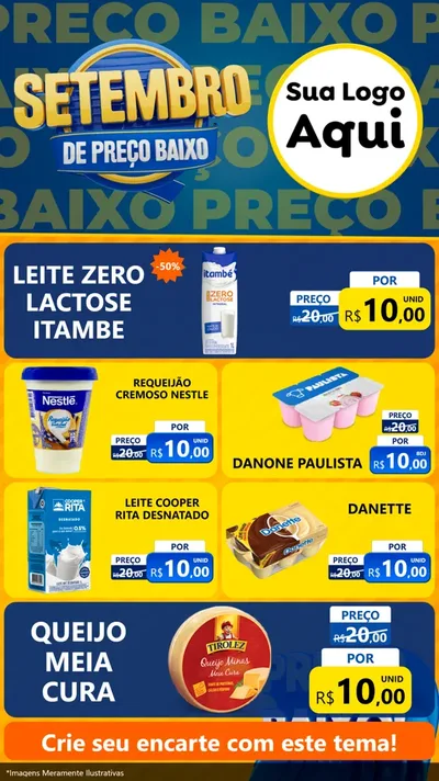Modelo de TV para TV Vertical com o tema Setembro De Preço Baixo para Frios e Laticínios