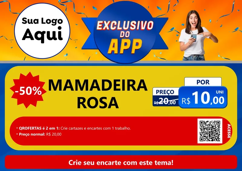Modelo de Cartaz para Cartaz A4 Horizontal com o tema Exclusivo do Aplicativo para Bebês