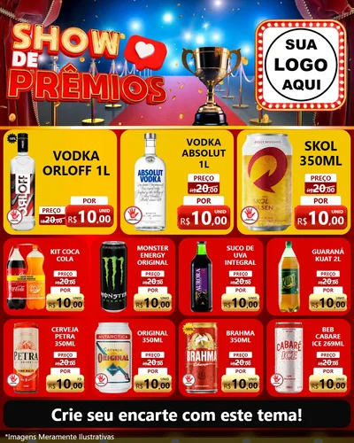 Modelo de Rede Social para Feed Instagram com o tema Show de Prêmios para Distribuidora de bebidas