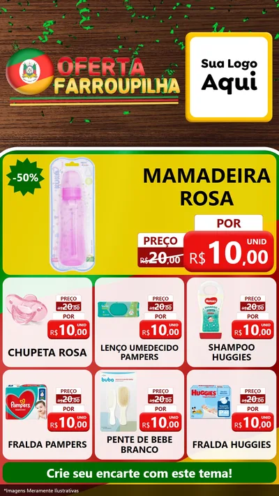 Modelo de Rede Social para Stories com o tema Oferta Farroupilha para Bebês