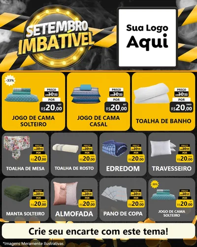 Modelo de Rede Social para Feed Instagram com o tema Setembro Imbatível para Cama, Mesa e Banho