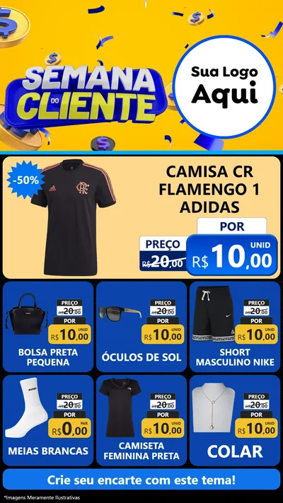 Modelo de Rede Social para Stories com o tema Semana do Cliente para Roupas e acessórios