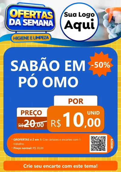 Modelo de Cartaz para Cartaz A4 Vertical com o tema Ofertas da Semana - Higiene e Limpeza para Produtos de Limpeza