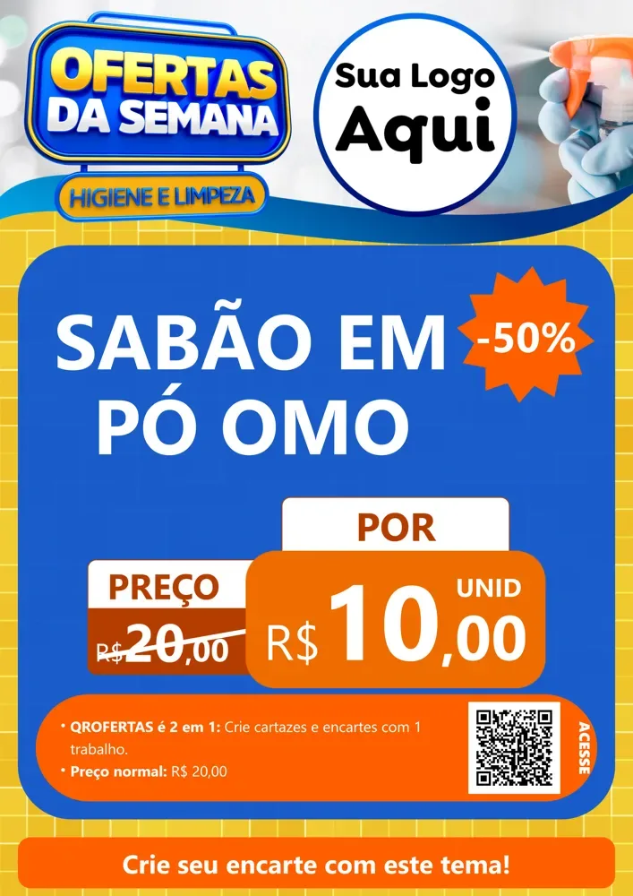 Modelo de Cartaz para Cartaz A4 Vertical com o tema Ofertas da Semana - Higiene e Limpeza para Produtos de Limpeza