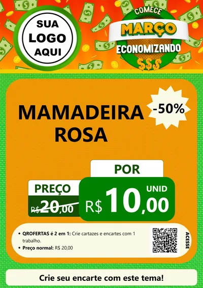 Modelo de Cartaz para Cartaz A4 Vertical com o tema Comece Março Economizando para Bebês