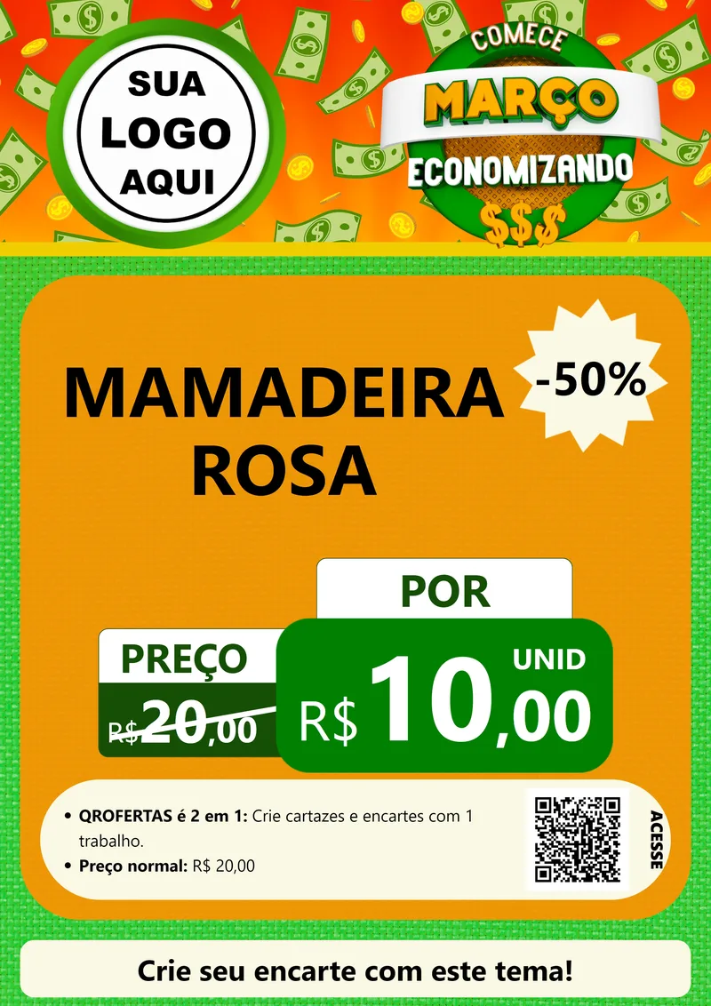 Modelo de Cartaz para Cartaz A4 Vertical com o tema Comece Março Economizando para Bebês