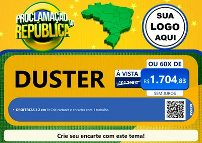 Modelo de Cartaz para Cartaz A4 Horizontal com o tema Proclamação da República para Concessionaria de Carros