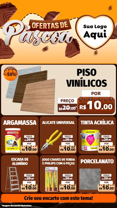 Modelo de Rede Social para Stories com o tema Ofertas de Páscoa para Material para Construção