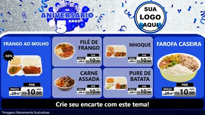Modelo de TV para TV Horizontal com o tema Promoção de Aniversário - 5 Anos para Restaurante
