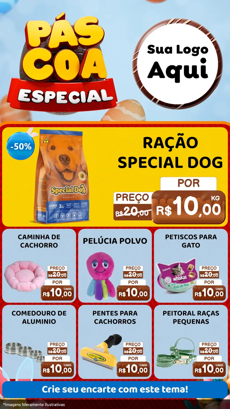 Modelo de Rede Social para Stories com o tema Páscoa Especial para Pet Shop