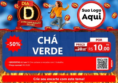 Modelo de Cartaz para Cartaz A4 Horizontal com o tema Dia D - O Dia Mais Barato Do Mês para Produtos Naturais