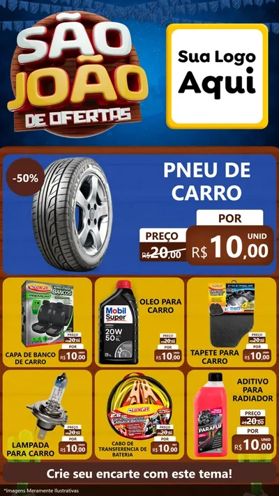 Modelo de Rede Social para Stories com o tema São João Ofertas Imbatíveis! - Junina para Auto peças