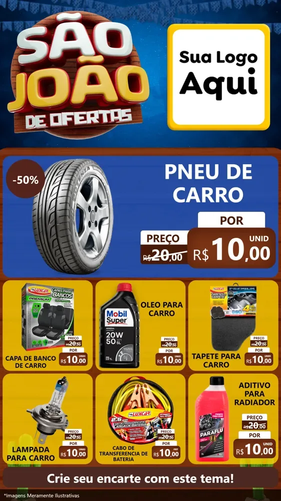 Modelo de Rede Social para Stories com o tema São João Ofertas Imbatíveis! - Junina para Auto peças